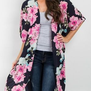 PinkBlush Navy Floral kimono